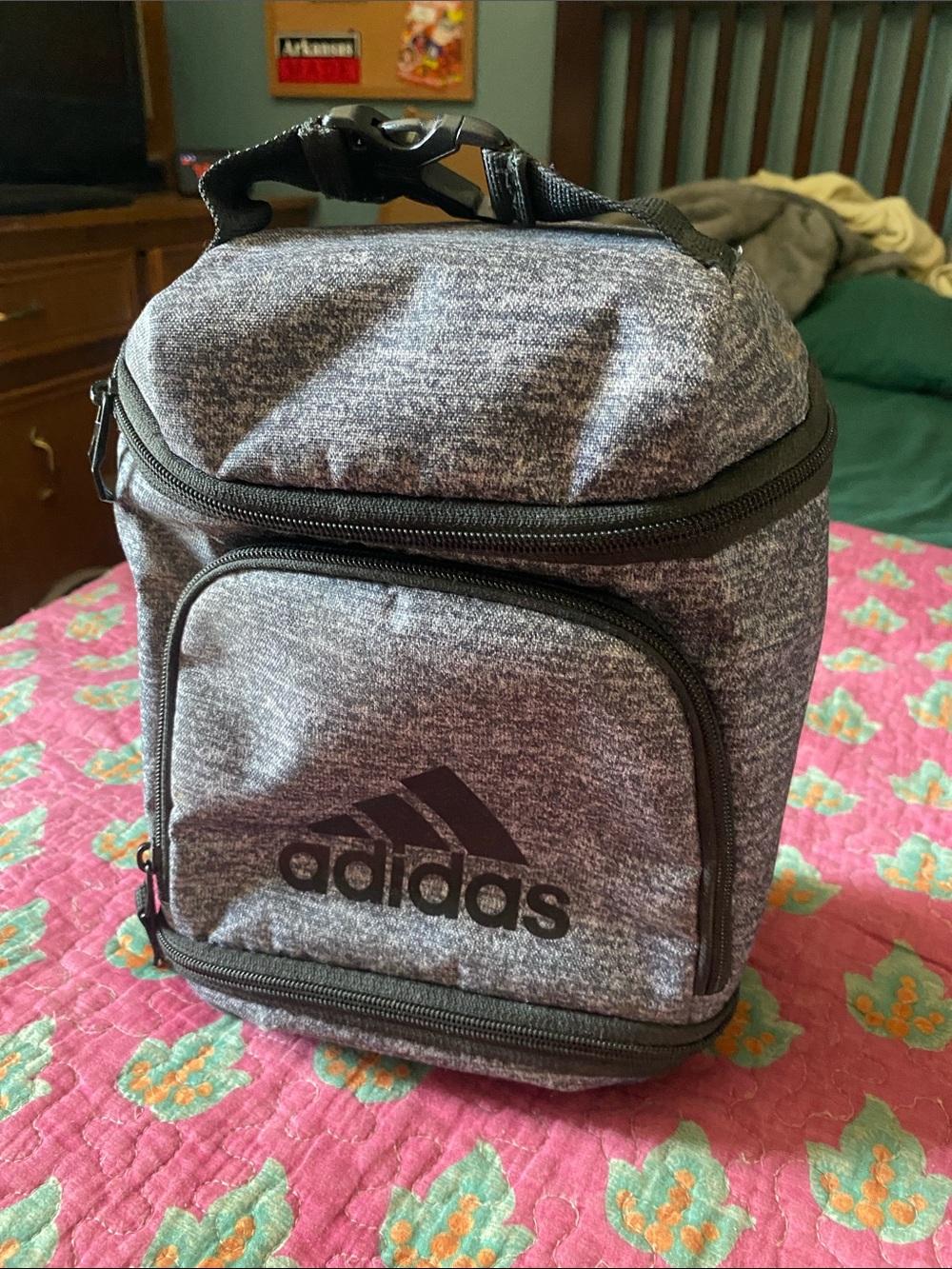 adidas Heather Gray Men’s Toiletry Kit with Front Logo